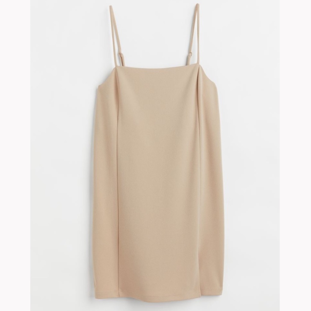 H&M Jersey A-Line Dress Light Beige